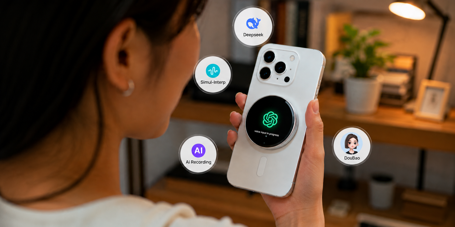 MagScreen X voice AI access with ChatGPT, DeepSeek, Doubao, recording and interpretation