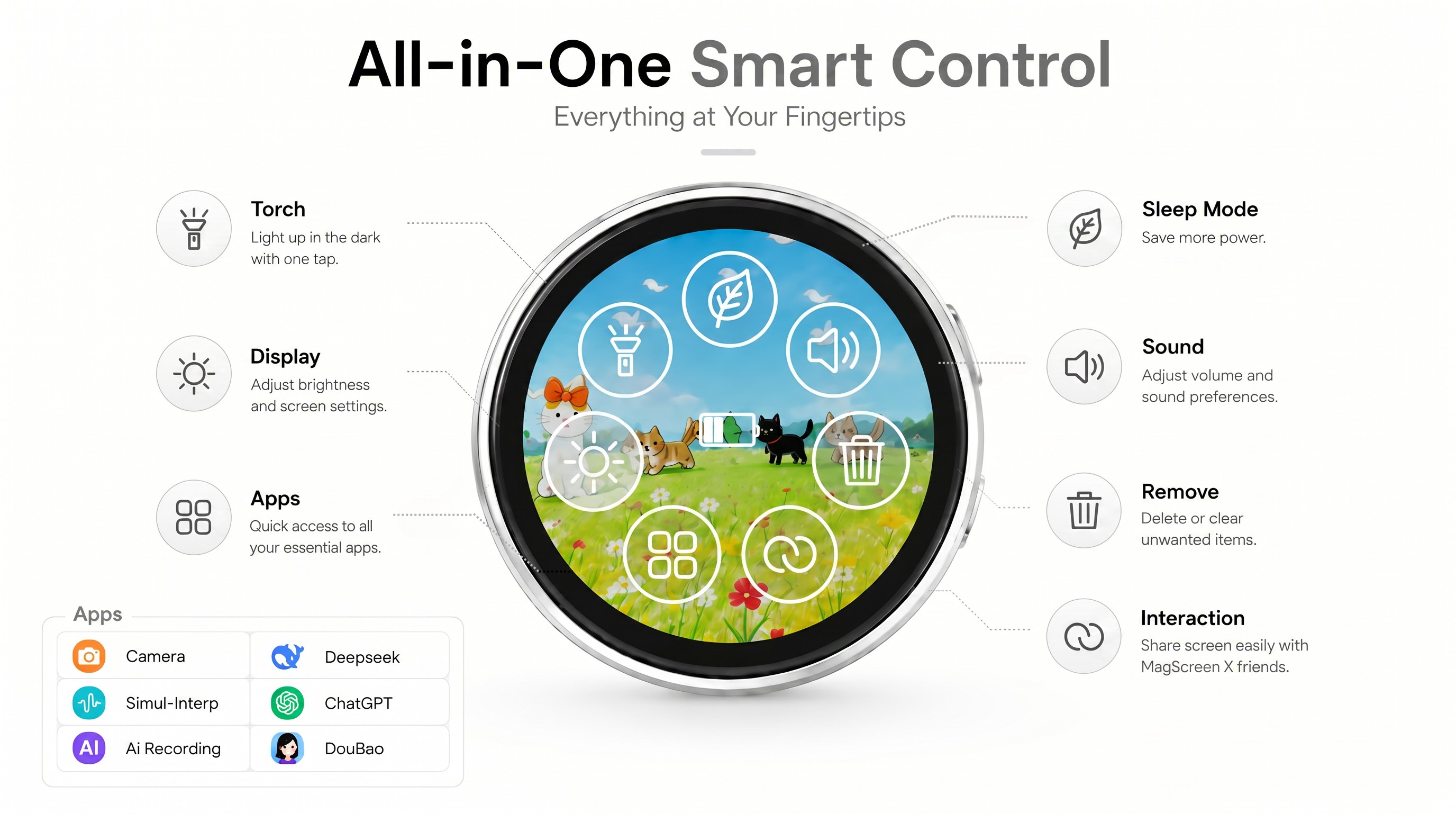 MagScreen X smart control screen with app controls